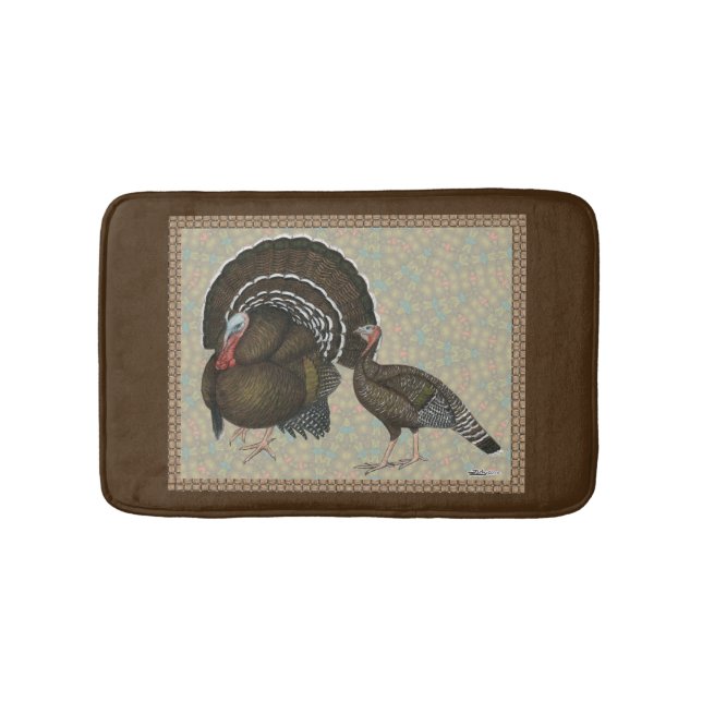 Turkeys Standard Bronze Portrait Bathroom Mat (Front)