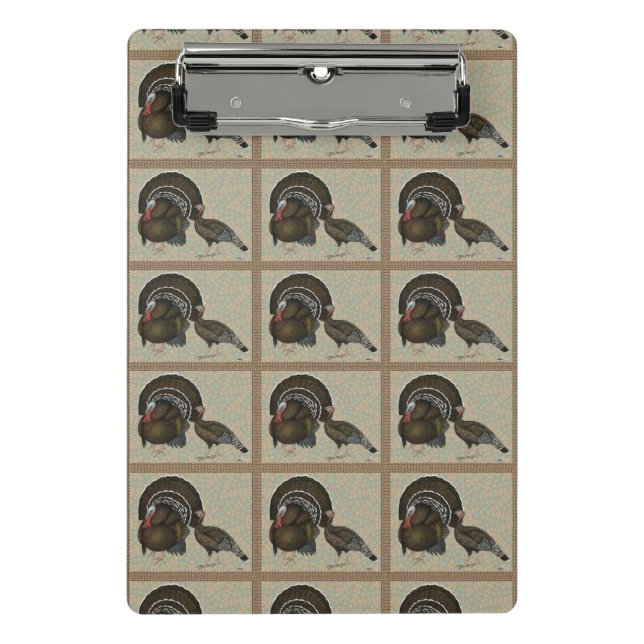 Turkeys Standard Bronze Portrait Mini Clipboard (Front)