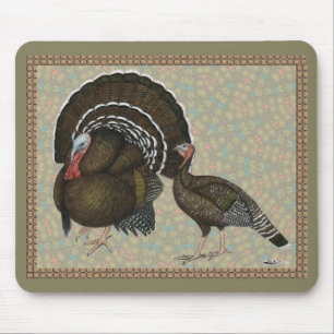 Turkeys Standard Bronze Portrait Mouse Pad