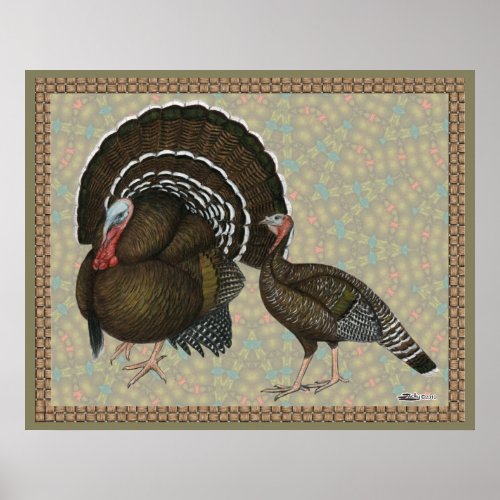 Turkeys Standard Bronze Portrait Poster