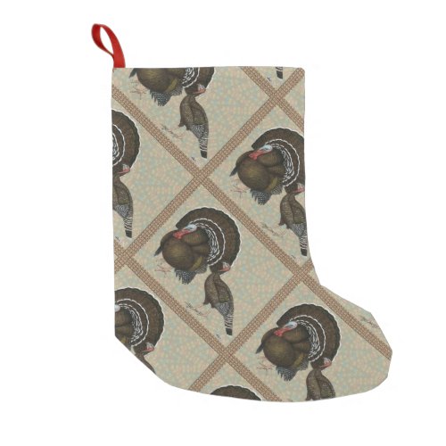 Turkeys Standard Bronze Portrait Small Christmas Stocking