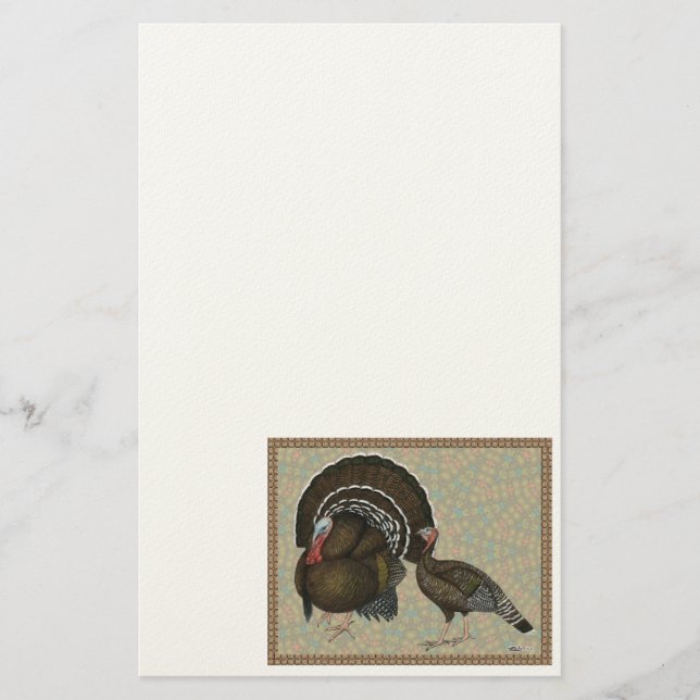 Turkeys Standard Bronze Portrait Stationery (Front)