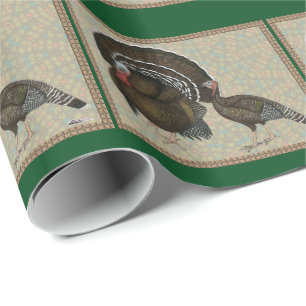 Turkeys Standard Bronze Portrait Wrapping Paper