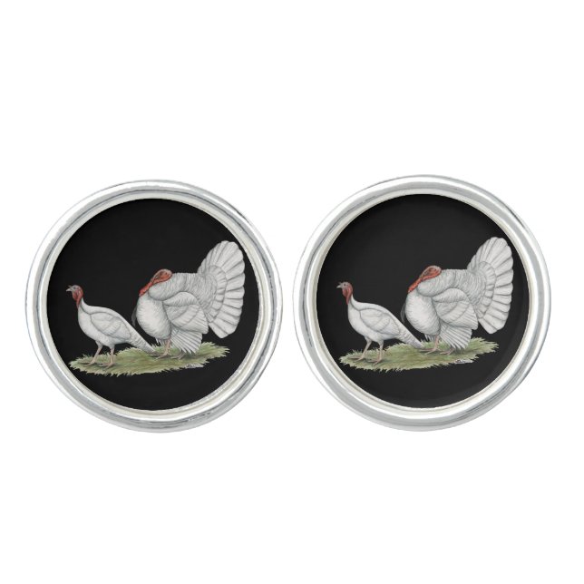 Turkeys White Holland Cufflinks (Front)