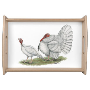 Turkeys White Holland Serving Tray