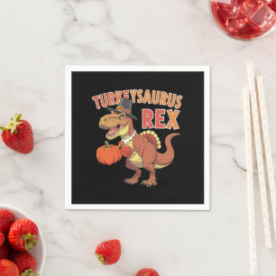 Turkeysaurus Rex Dab Turkey Dino Toddler Boys Napkins