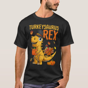 Turkeysaurus Rex Dab Turkey Dino Toddler Boys Than T-Shirt