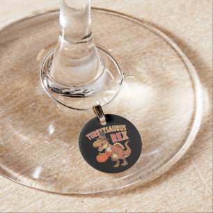 Turkeysaurus Rex Dab Turkey Dino Toddler Boys  Wine Charm