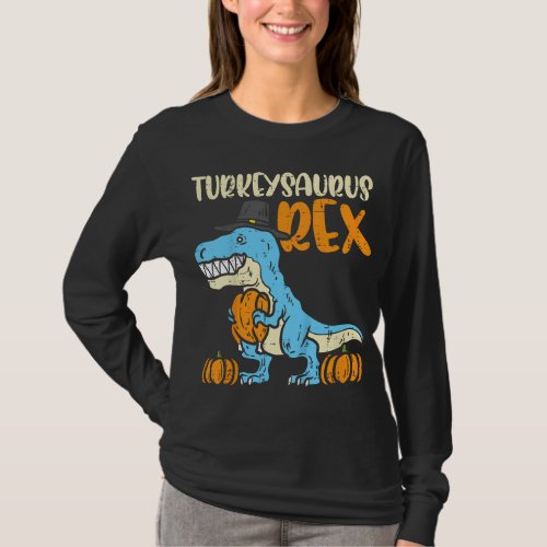 Turkeysaurus Rex Dino Turkey Toddler Boys Thanksgi T_Shirt