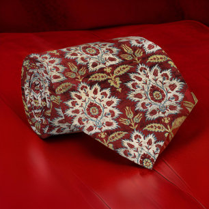 Turkish 17th Century Burgundy Off White Neck Tie