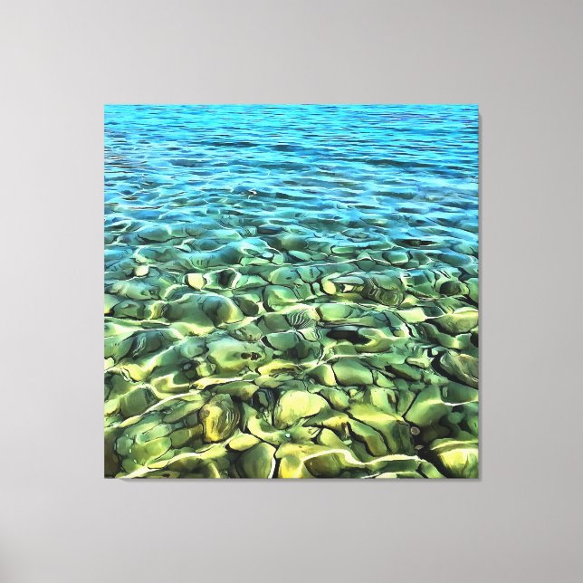 Turkish Aegean Seashore Artistic Abstract Canvas Print (Front)