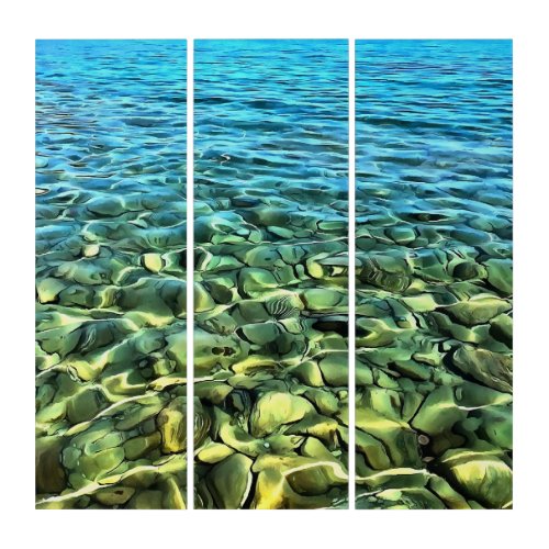 Turkish Aegean Seashore Artistic Abstract Triptych