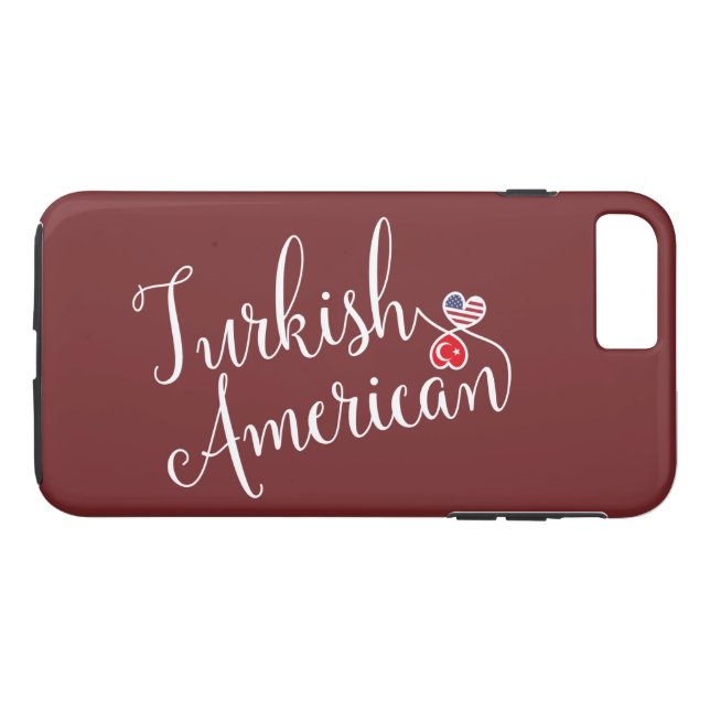 Turkish American Entwined Hearts Cell Phone Case (Back (Horizontal))