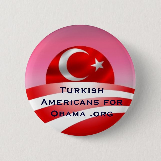 Turkish Americans for Obama .org Button (Front)