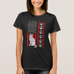 Turkish Angora Cat 4th Of July Patriotic American T-Shirt