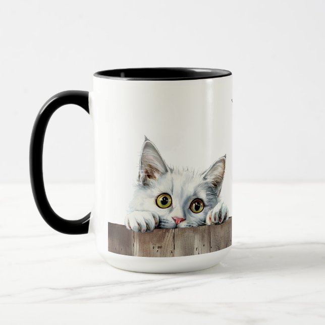 Turkish Angora Cat Mug (Left)