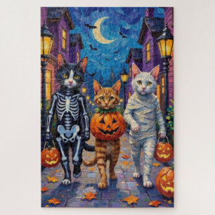 Turkish Angora Cats In Halloween Costumes Jigsaw Puzzle