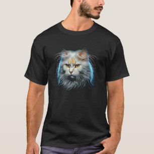 Turkish Angora  Colorful graphic Cat Dad Mom Men T-Shirt