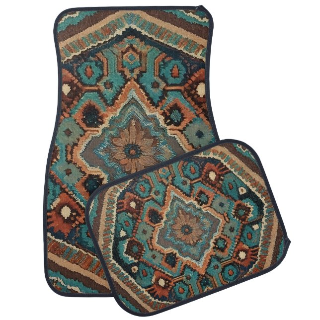 Turkish Beautiful Old Pattern Modern Collection Car Floor Mat (Set)