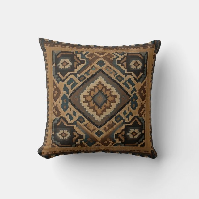 Turkish Beautiful Old Pattern Popular Collection Throw Pillow (Front)