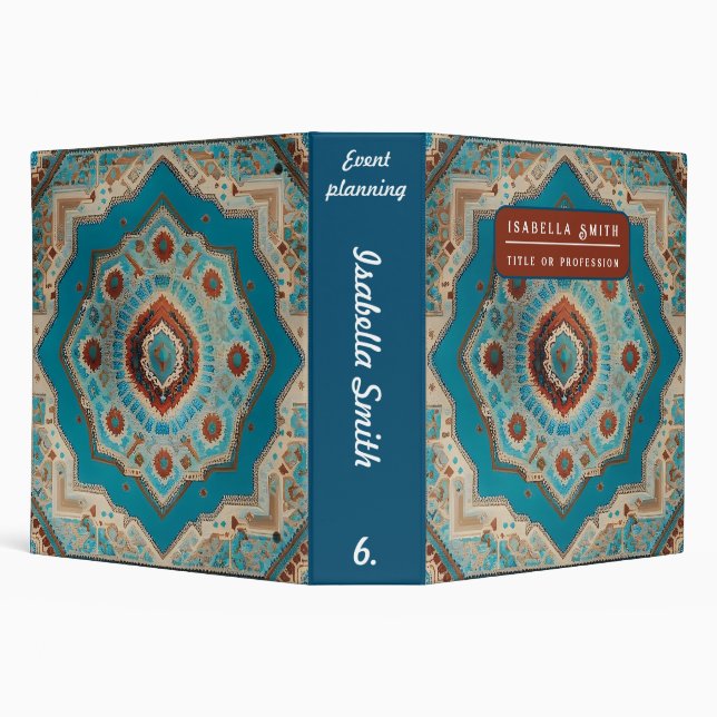 Turkish Beautiful Old Pattern Trendy Collection 3 Ring Binder (Background)