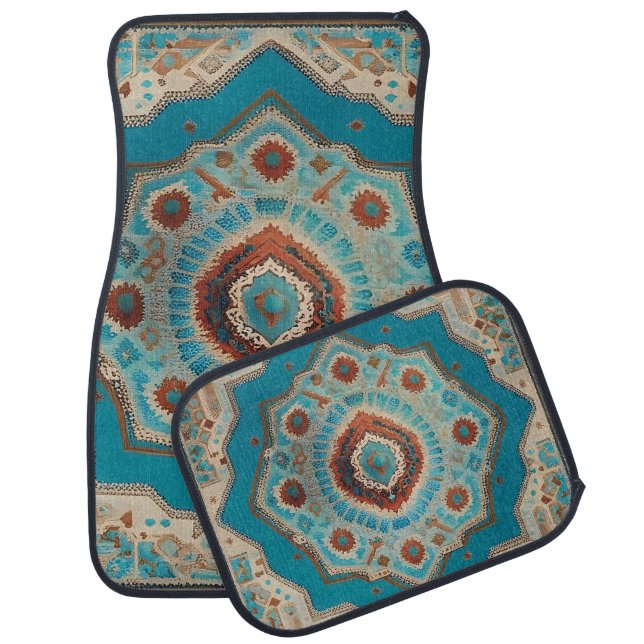 Turkish Beautiful Old Pattern Trendy Collection Car Floor Mat (Set)
