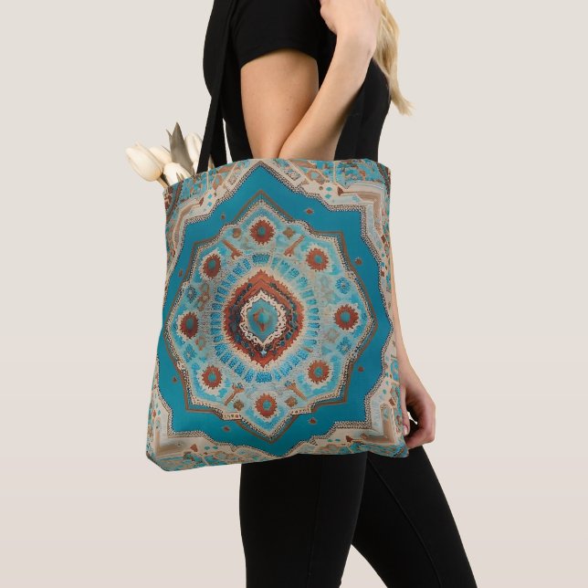 Turkish Beautiful Old Pattern Trendy Collection Tote Bag (Close Up)