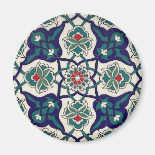 Turkish Blue Ceramic Floral Magnet