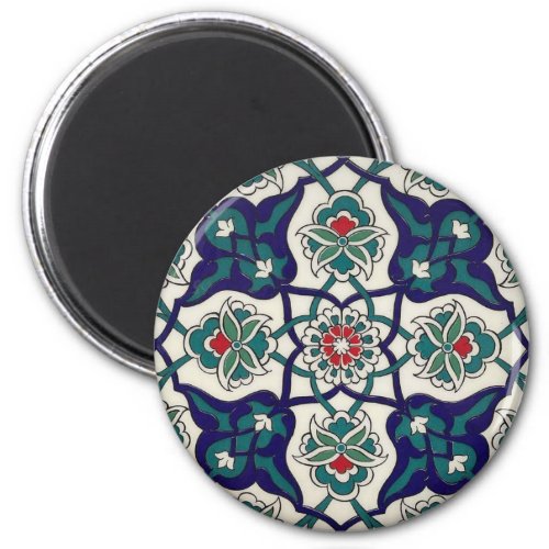Turkish Blue Ceramic Floral Magnet
