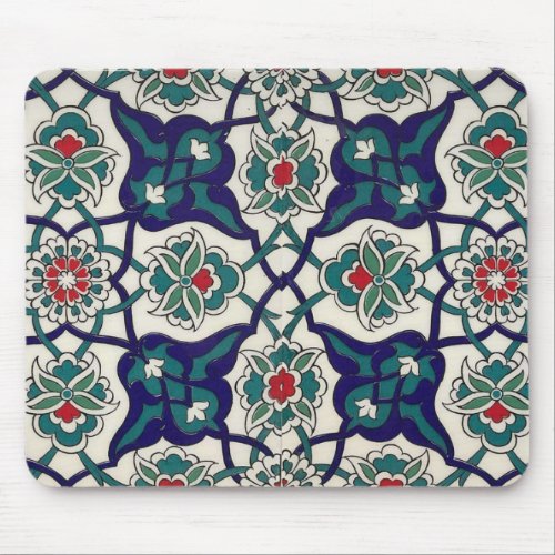 Turkish  Blue Ceramic Floral Mouse Pad