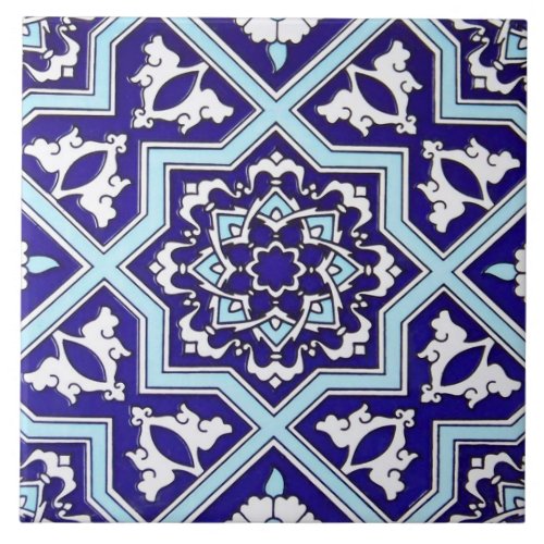 Turkish Blue Design Ceramic Photo Tile
