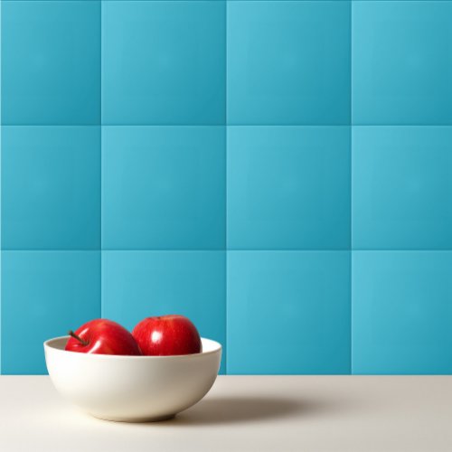 Turkish blue _ Solid color teal aqua blue Ceramic Tile