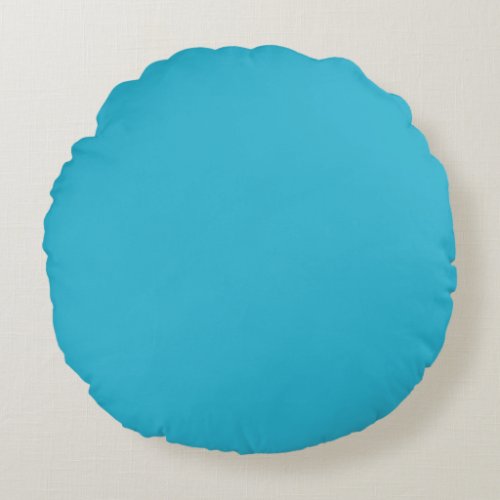  Turkish blue _ Solid color teal aqua blue Round Pillow