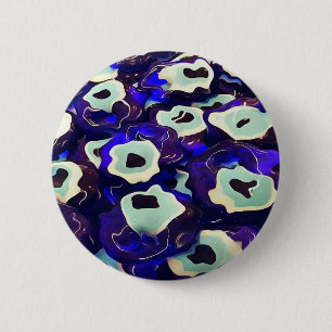 Turkish Boncuk Eye Shaped Amulet Bizarre Art Button
