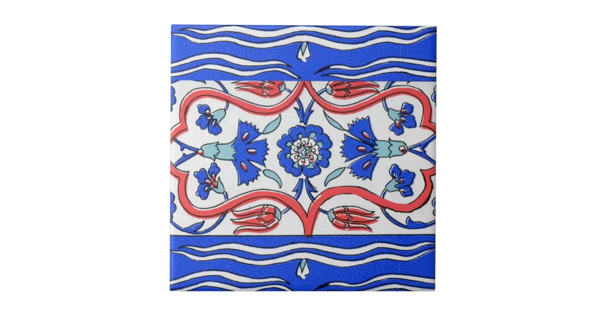 Turkish Border Patterned Ceramic Tile | Zazzle