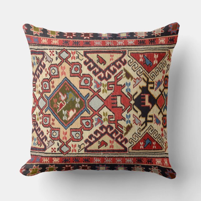 Turkish Carpet #1 Throw Pillow (Front)