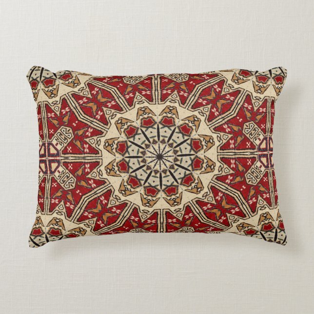Turkish carpet kaleidoscope accent pillow (Front)