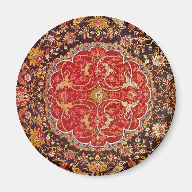 Turkish Carpet Round Magnet (Front)