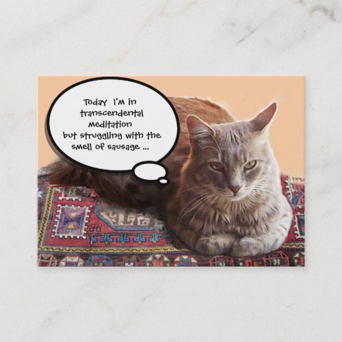 TURKISH CAT IN  TRANSCENDENTAL MEDITATION BUSINESS CARD