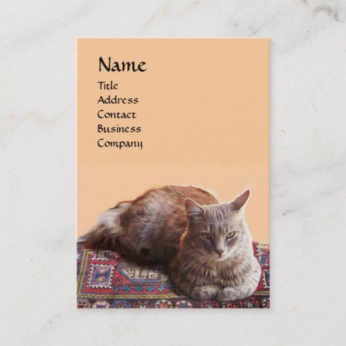 TURKISH CAT ON THE OLD CARPET MONOGRAM BUSINESS CARD