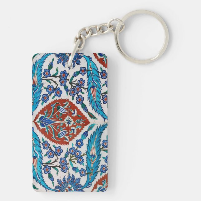 Turkish Ceramic Floral Keychain (Back)