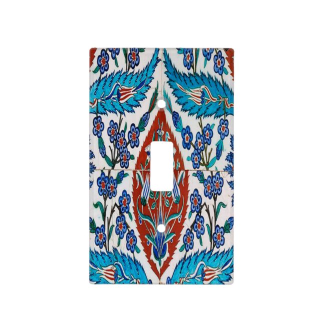 Turkish Ceramic Floral Light Switch Cover (Front)