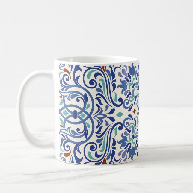 Turkish Colorful: Endless Tile Elegance. Coffee Mug (Left)