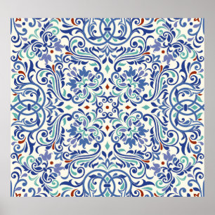 Turkish Colorful: Endless Tile Elegance. Poster