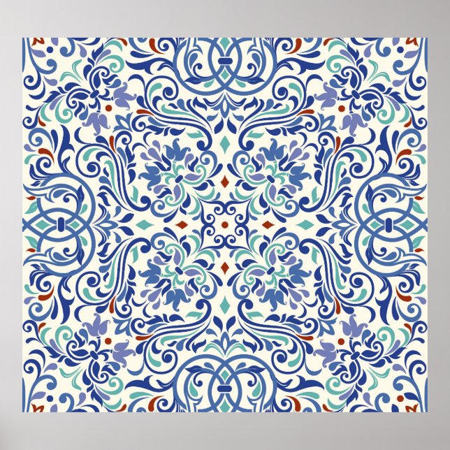 Turkish Colorful: Endless Tile Elegance. Poster (Front)