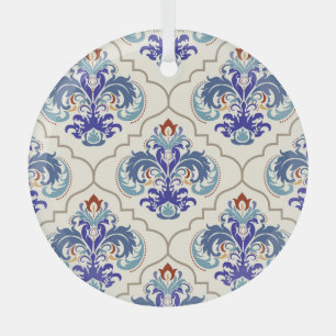 Turkish Colorful Pattern: Endless Beauty. Glass Ornament