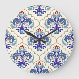 Turkish Colorful Pattern: Endless Beauty. Large Clock