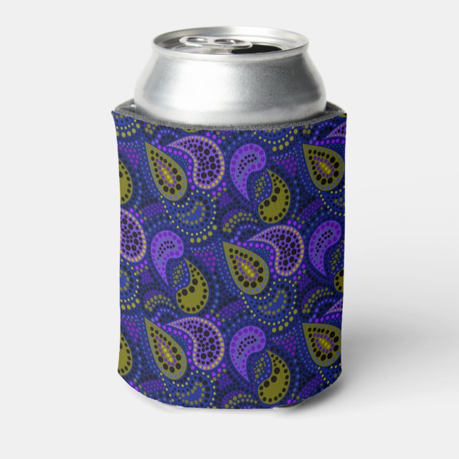Turkish cucumbers abstract polka dot pattern  can cooler (Can Back)