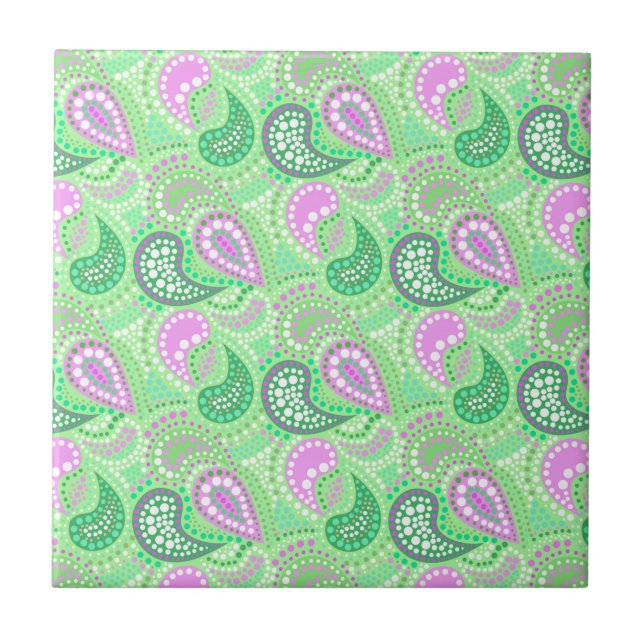 Turkish cucumbers abstract polka dot pattern  ceramic tile (Front)