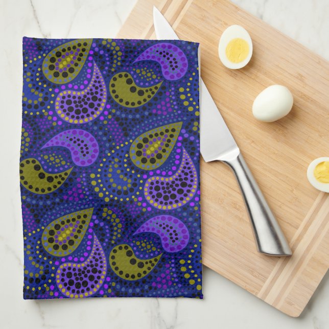 Turkish cucumbers abstract polka dot pattern  kitchen towel (Quarter Fold)